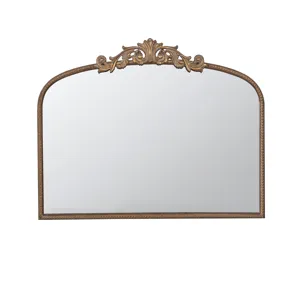 Classic Design Arch Mirror And Baroque Inspired Frame For Living Room Bathrrom Enterway Console - Go