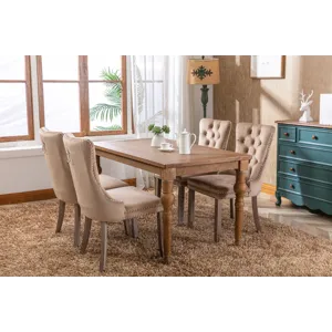 Nikki - Modern, High-End Tufted Solid Wood Contemporary Velvet Upholstered Dining Chair With Wood Le