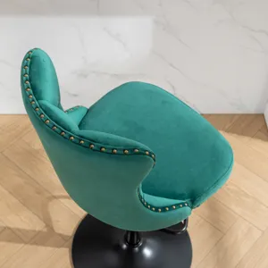 Swivel Velvet Barstools Adjusatble Seat Height, Modern Upholstered Bar Stools With Backs Comfortable