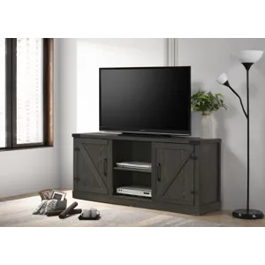 Salma - 58" Wide TV Stand With 2 Open Shelves And 2 Cabinets - Dark Gray