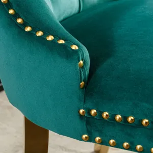 Nikki - Modern, High-End Tufted Solid Wood Contemporary Velvet Upholstered Dining Chair With Golden 