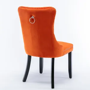 Nikki - Modern, High-End Tufted Solid Wood Contemporary Velvet Upholstered Dining Chair With Wood Le
