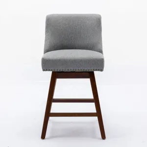 Counter Height Swivel Barstools, 26\'\' H Seat Height Upholstered Bar Stools (Set of 2), Fabric - Gr