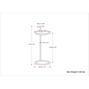 Brook - C Side Table - White / Gold