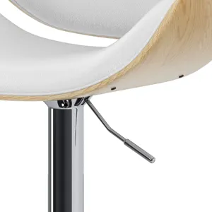 Marana - Bentwood Adjustable Swivel Bar Stool - White / Light Brown