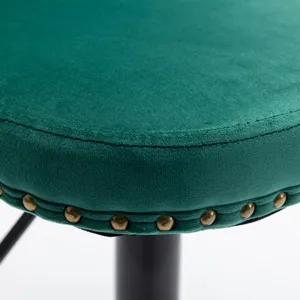 Swivel Velvet Barstools Adjusatble Seat Height, Modern Upholstered Bar Stools With Backs Comfortable