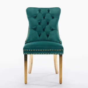 Nikki - Modern, High-End Tufted Solid Wood Contemporary Velvet Upholstered Dining Chair With Golden 