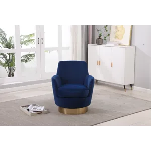 Velvet Swivel Barrel Chair, Swivel Accent Chairs Armchair For Living Room, Reading Chairs For Bedroo