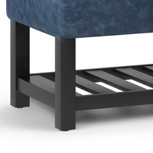 Cosmopolitan - Storage Ottoman Bench with Open Bottom - Denim Blue