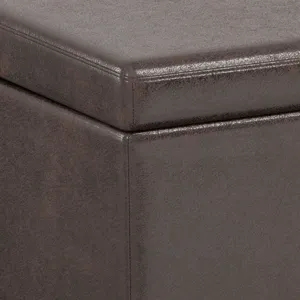 Avalon - Extra Large Storage Ottoman Bench - Distressed Brown