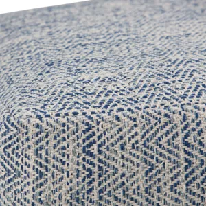 Nate - Square Pouf - Patterned Denim Melange