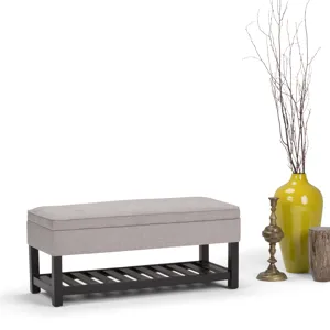 Cosmopolitan - Storage Ottoman Bench with Open Bottom - Cloud Grey