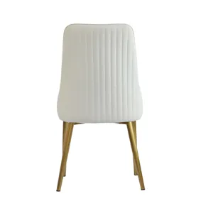Modern PU Sponge-Filled Dining Chair, Solid Wood Metal Legs, Suitable For Restaurants, Living Rooms 