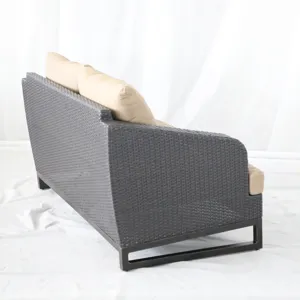 Comal - Outdoor Furniture, Wicker Loveseat With Cushions - Beige / Chocolate