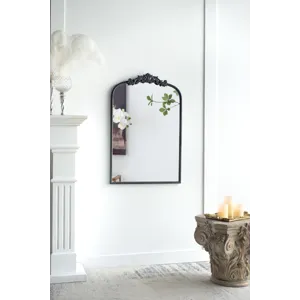 Classic Design Mirror With And Baroque Inspired Frame For Bathroom, Entryway Console Lean Against Wa