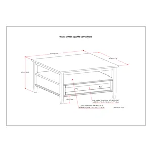 Warm Shaker - Square Coffee Table - Tobacco Brown
