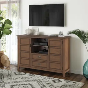 Burlington - Tall TV Media Stand - Rustic Natural Aged Brown