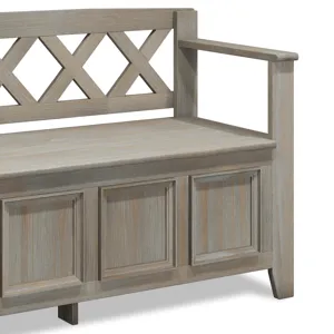 Amherst - Entryway Storage Bench - Distressed Grey