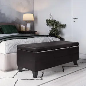 Afton - Storage Ottoman Bench - Tanners Brown