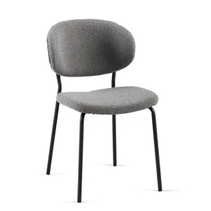 Boucle Dining Chairs, Dining Chairs With Metal Legs For Dining Room, Kitchen, Living Room (Set of 2)