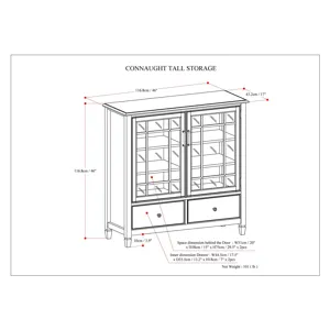 Connaught - Tall Storage Cabinet - Dark Chestnut Brown