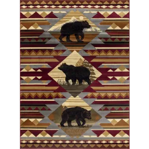 Nature\'s Nest - GC_CBL3001 Multi 2\' x 7\' Lodge Area Rug
