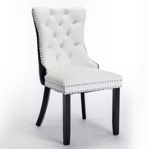 Nikki - Modern, High-End Tufted Solid Wood Contemporary PU And Velvet Upholstered Dining Chair With 