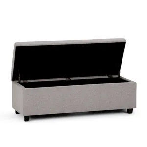 Avalon - Storage Ottoman Bench - Cloud Grey