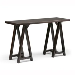 Sawhorse - Console Sofa Table - Dark Chestnut Brown