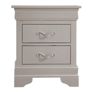 Lorana - G6500-N Nightstand - Silver Champagne
