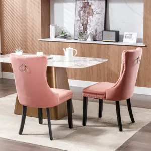 Nikki - Modern, High-End Tufted Solid Wood Contemporary Velvet Upholstered Dining Chair With Wood Le