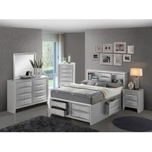 Marilla - G1503G-KSB3 King Storage Bed - Silver Champagne
