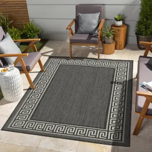 Sunshine - 2\'7\" X 7\'3\" Indoor / Outdoor Area Rug - Anthracite - Polypropylene