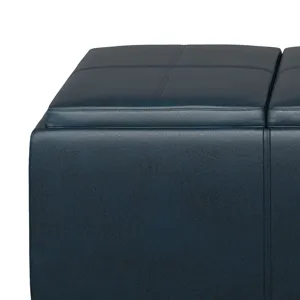 Avalon - Storage Ottoman - Distressed Dark Blue