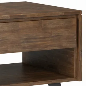 Lowry - End Table - Rustic Natural Aged Brown