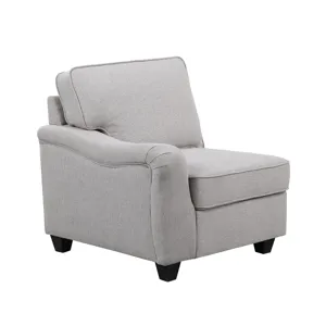 Leo - 7 Piece Modular L-Shape Sectional Sofa And Ottoman - Light Gray Linen