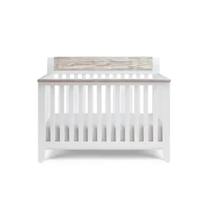 Hayes - 4-in-1 Convertible Crib - White/Natural