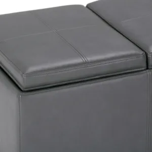 Avalon - Storage Ottoman - Stone Grey