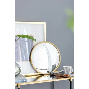 Round Mirror, Circle Mirror With Iron Frame For Living Room Bedroom Vanity, Entryway, Hallway - Gold