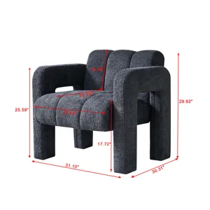 31.10\" Boucle Upholstered Accent Chair - Dark Gray