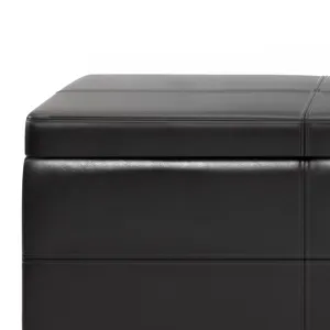 Afton - Storage Ottoman Bench - Midnight Black