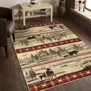 Nature\'s Nest - GC_CBL3005 Multi 2\' x 3\' Lodge Area Rug