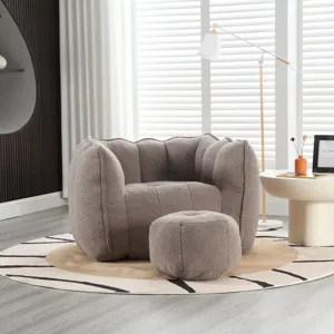 Soft Bean Bag Chair With High Resilient Foam (Chips) - Coffee