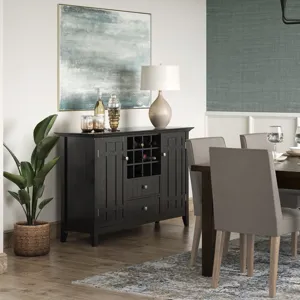 Bedford - Sideboard Buffet and Wine Rack - Black