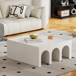 Multifunctional 4 Tier Book Shelf & Coffee Table For Living Room Bedroom Dining Room Study Entryway,