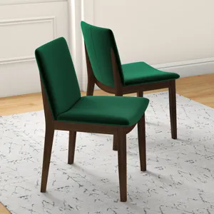 Laura - Mid-Century Modern Solid Wood Dining Chair (Set of 2) - Green