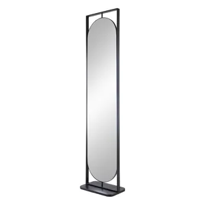 Full Length Standing Mirror, 360° Swivel Floor Mirror For Bedroom Living Room Vanity Entryway - Blac