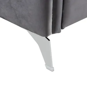 Hathaway - Velvet Modern Chic Accent Armchair - Gray