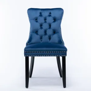 Nikki - Modern, High-End Tufted Solid Wood Contemporary Velvet Upholstered Dining Chair With Wood Le