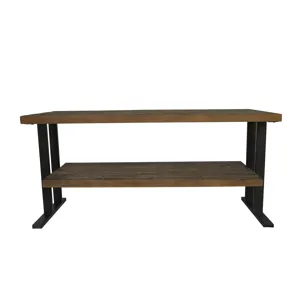 Media Console Table With One Shelf To Your Home Decor - Natural / Black